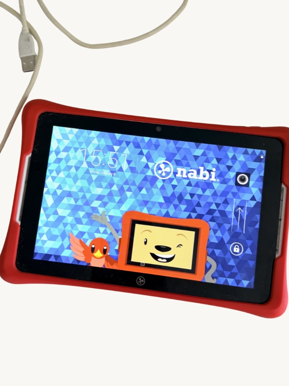 Nabi Kids Android Tablet Red Protective Case Charger Included Tested Working